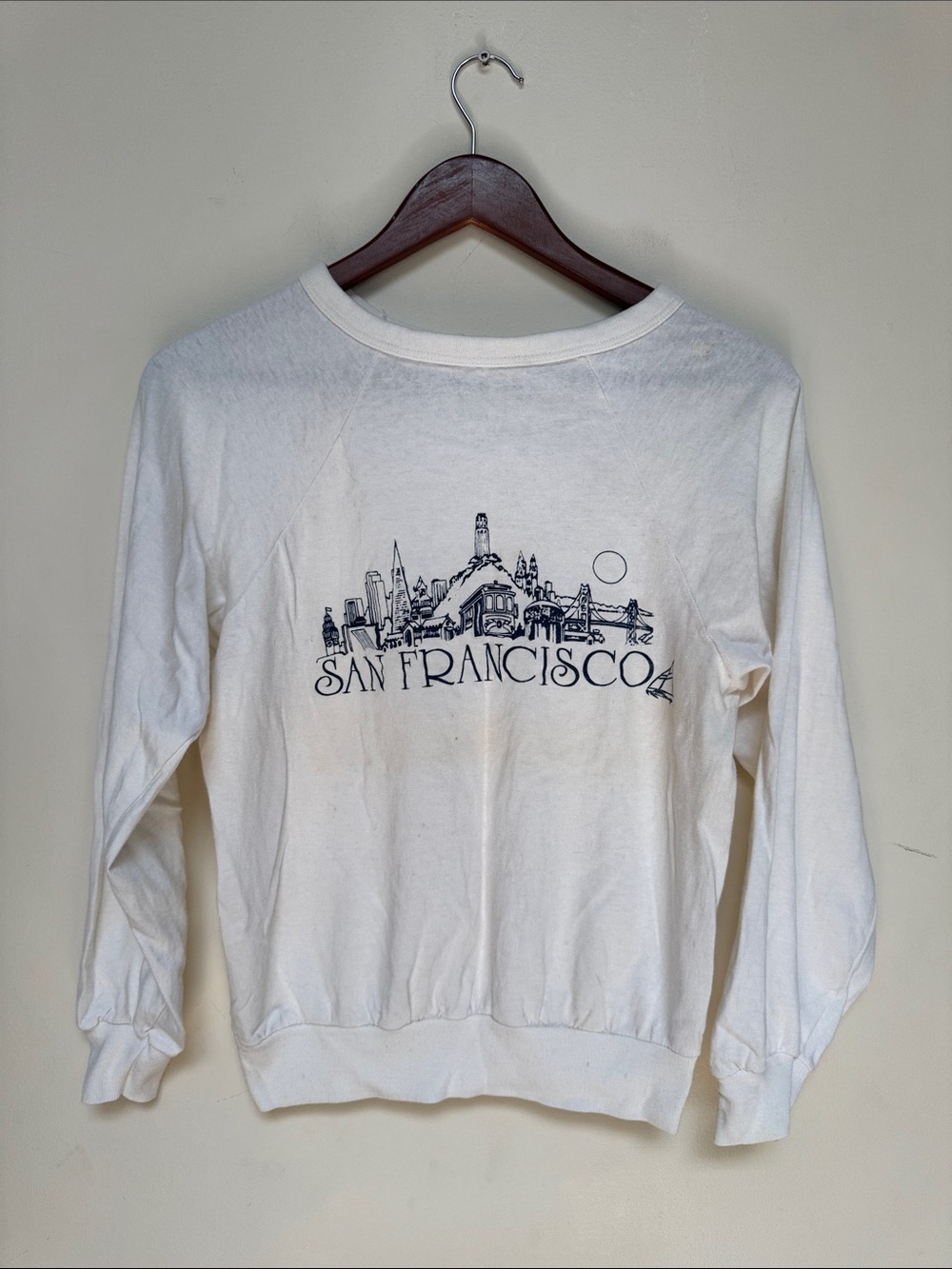 Vintage 80s San Francisco Graphic long sleeve  in Off-White never worn